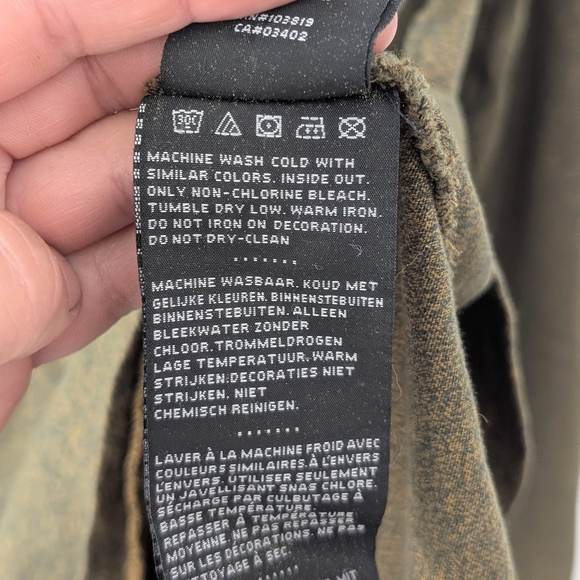 Harley-Davidson Men's Long Sleeve Tee In Kaki-Green and Orange - Size M - Picture 9 of 9